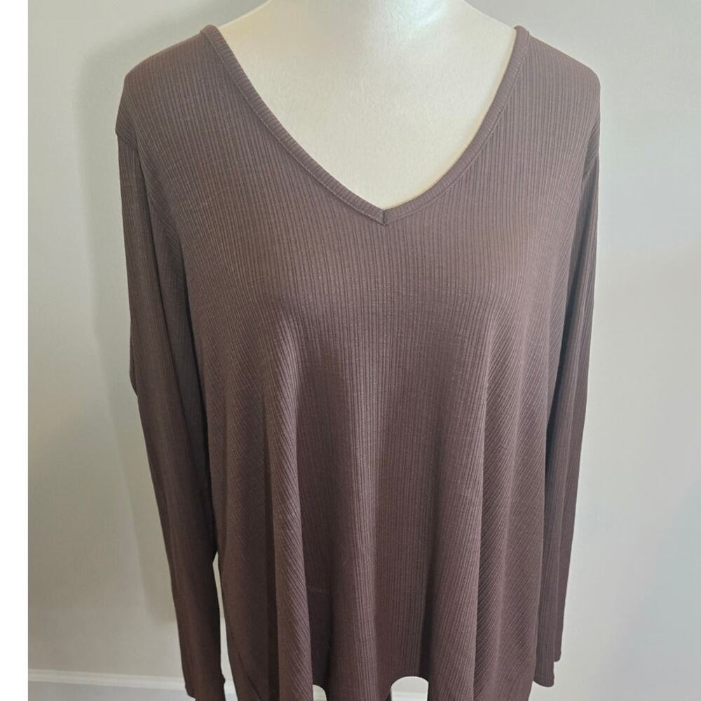 Old Navy Long Sleeve Shirt Ribbed Detail V-Neck Size XL